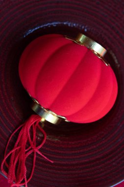 Çin Kızıl Toprakları Red Bowl 'da, Kızıl Arkaplan Çin Yeni Yılı kutlamak için