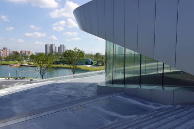 Chengdu Bilim Kurgu Müzesi, Modern Bina Zaha Hadid tarafından tasarlandı. Bu fotoğraf Temmuz 2024 'te Chengdu Çin' de çekildi.