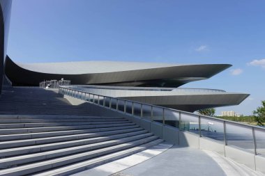 Chengdu Bilim Kurgu Müzesi, Modern Bina Zaha Hadid tarafından tasarlandı. Bu fotoğraf Temmuz 2024 'te Chengdu Çin' de çekildi.