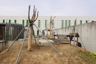 Ai Bao Safari Parkı manzarası, Baoding, Çin. Bu fotoğraf Mart 2024 'te çekildi.