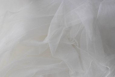 Beyaz yumuşak ağ kumaşının ayrıntıları ve dokusu