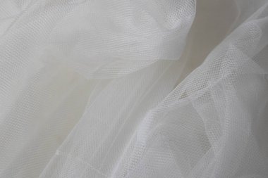 Beyaz yumuşak ağ kumaşının ayrıntıları ve dokusu