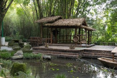 Wangjiang Pavillion Parkı, Görkemli ve Güzel Peyzaj ve Mimarlık, Bu Fotoğraf Şubat 2024 'te çekilmiştir, Chengduu, Çin