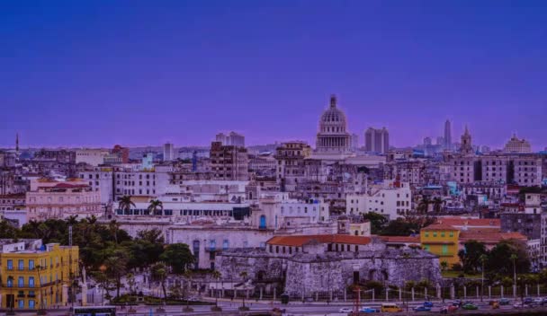 Cuba Havana Night Time Lapse — Wideo stockowe