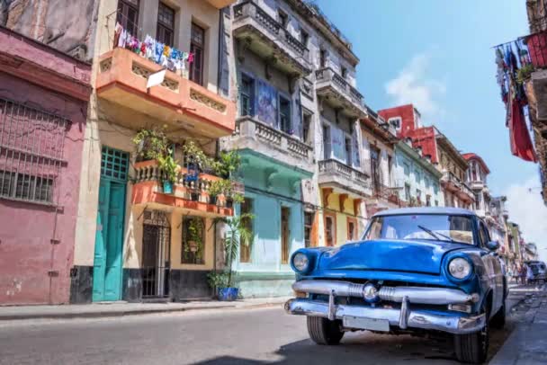 Car Havana Place Time Lapse Mode Cuba — Vídeos de Stock