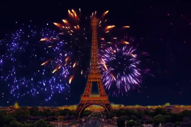 Fireworks Paris France — Stockvideo