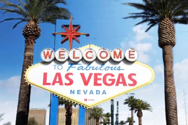Placa Las Vegas Nos Eua — Vídeo de Stock