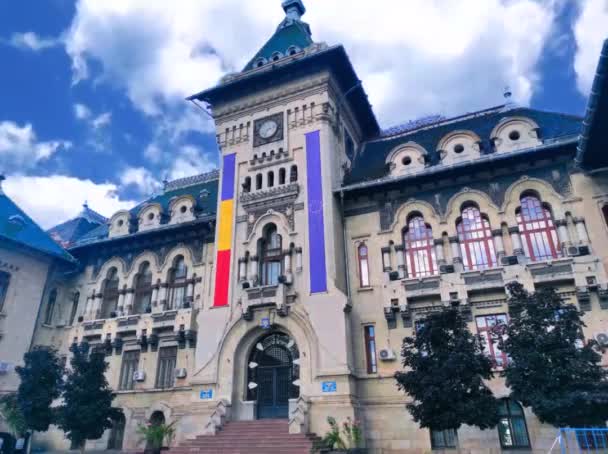 Craiova Rumänien Stadshuset Tid Förfaller — Stockvideo