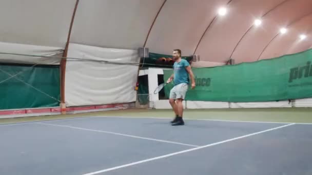 Amater Tenis Mecz Kanapą — Wideo stockowe