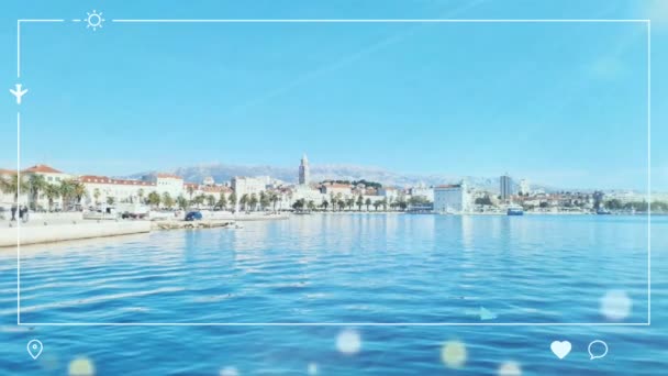 Split Croácia Com Mar Adriático — Vídeo de Stock