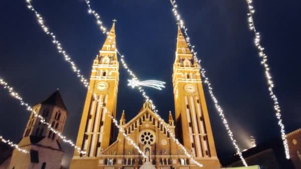 Szeged Dome Advent Hungary — Stock Video