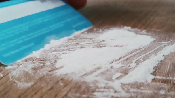 Línea Cocaína Preparando Usando — Vídeo de stock