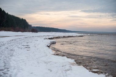 View to Baltic sea in winter in Saulkrasti in Latvia.