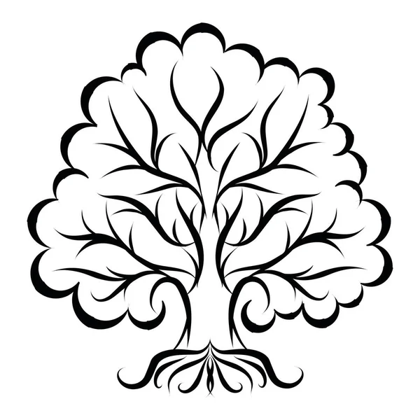 根が孤立した白い背景ベクトルの木 — ストックベクタ