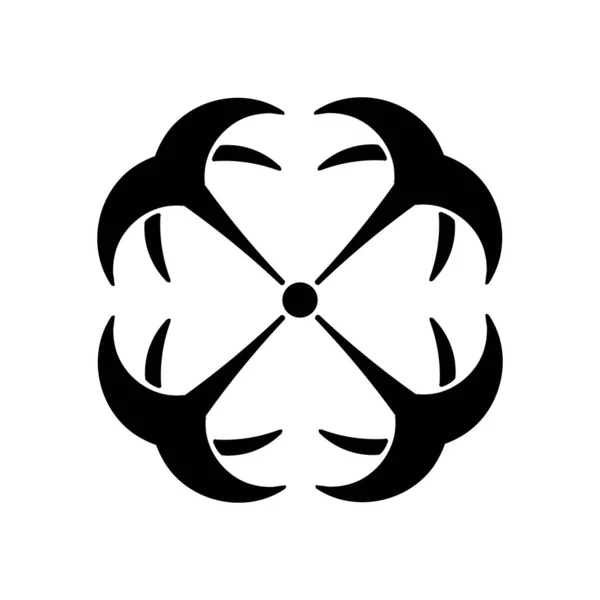 Японский Стиль Знак Символ Икари Белом Фоне Камонский Символ Японии — стоковый вектор