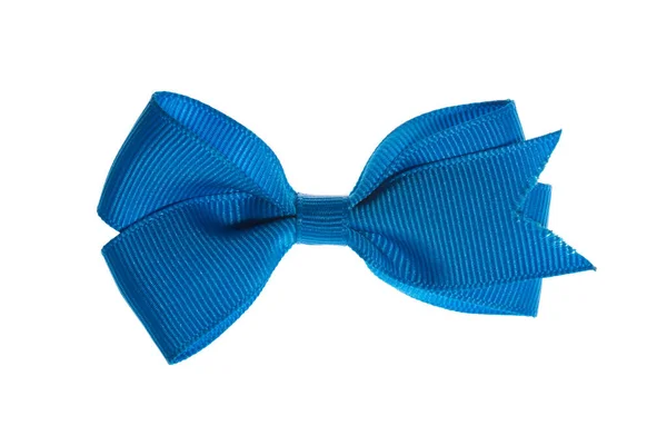 Beautiful Blue Gift Bow Isolated White — Stock Photo, Image