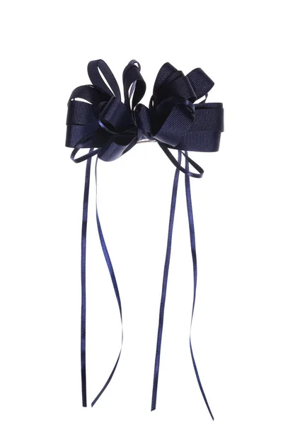 Schöne Blaue Geschenkschleife Isoliert Auf Weiß — Stockfoto