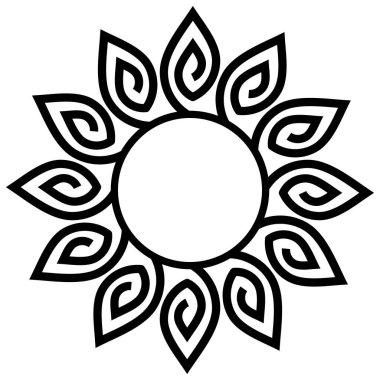 Yuvarlak Yaprak çerçevesi. Yapraklar ve çiçekli dekoratif çerçeve.