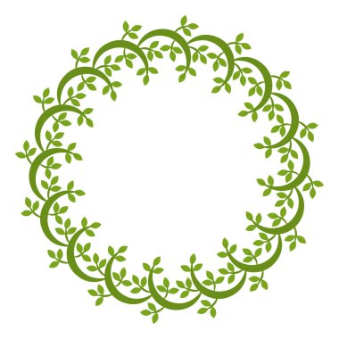 Yuvarlak Yaprak çerçevesi. Yapraklar ve çiçeklerle dekoratif çerçeveyi çember yapın. Laurel yaprakları..