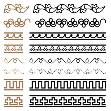 Antik Yunan sınır vektörü belirlendi. Yunanistan 'dan Geometrik Sınırlar Koleksiyonu.