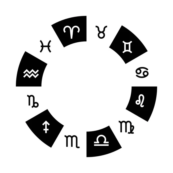 Roda Astrologia Com Signos Zodíaco Mistério Esotérico Ilustração Vetor Horóscopo — Vetor de Stock