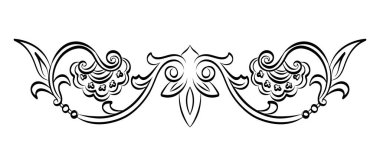 Yunan dekoratif element çiçeği, Yunan vektör şekli, sıva süslemesi, kartuş.