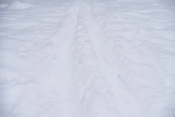 Winterliche Straße Mit Schnee Nahaufnahme Hintergrund Stockbild