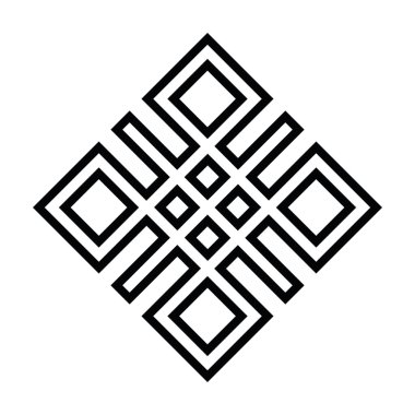 Eski Baltık Halk Yıldızı ya da çapraz süsleme sembolü. Eski bir Letonya işareti. Vektör illüstrasyonu.