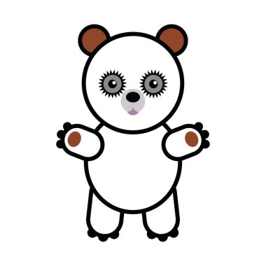 White Bear Plush toy. Vector Toy Bear from the 90s. My first favorite toy. clipart