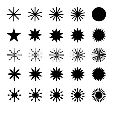 Kar tanesi ve yıldızlar vektör illüstrasyonunu ayarlar.