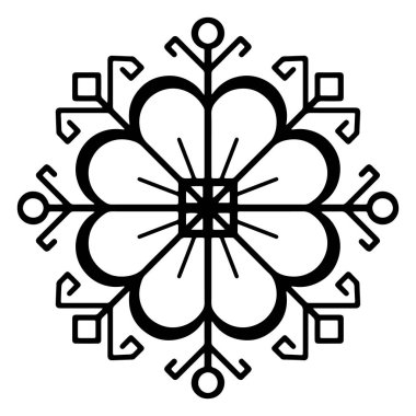 Eski Baltık çiçek vektör işareti. Halk yıldızı sembolü.