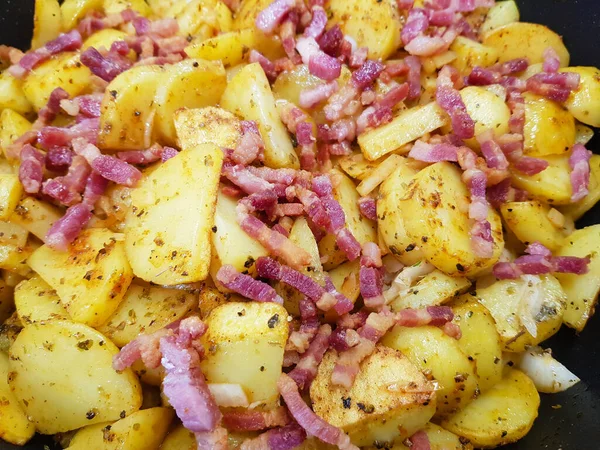 stock image Farmers Breakfast with ham eggs and fried potatoes