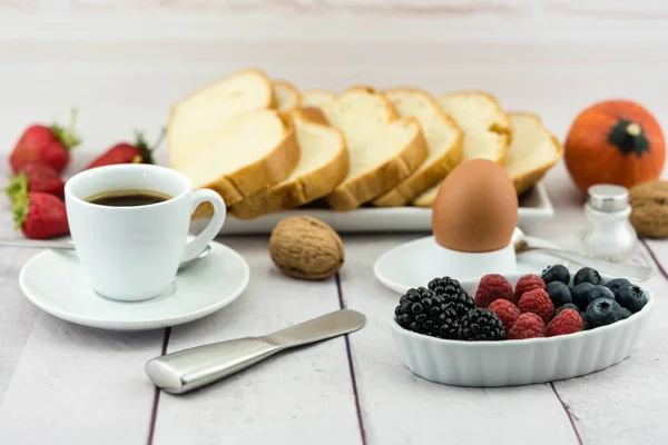 Сніданок Хлібом Кавою — стокове фото