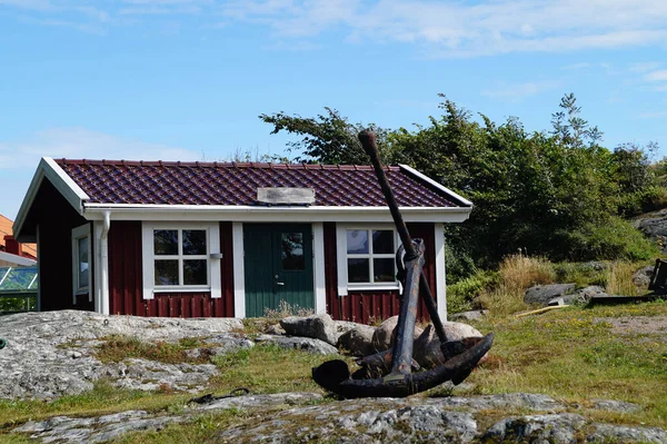 Μικρά Σουηδικά Σπίτια Στο Αρχιπέλαγος Δίπλα Στο Γκέτεμποργκ — Φωτογραφία Αρχείου