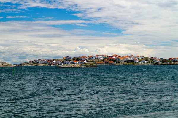 Pequenas Casas Suecas Arquipélago Lado Gotemburgo — Fotografia de Stock