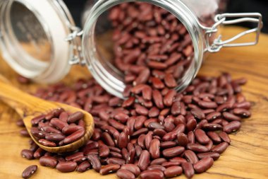 Zeytin ağacında kurutulmuş kırmızı böbrek fasulyesi.