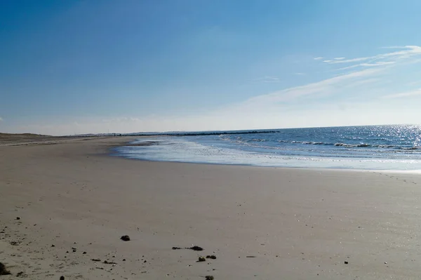 Den Ändlösa Stranden Vid Norra Havet Hvidbjerg Stranden Blavand Danmark — Stockfoto