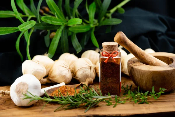 Special Herbs Spices Greek Food Gyros Tzatziki — Stock Photo, Image