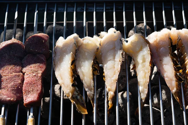 炭火焼き魚その他の魚介類 — ストック写真