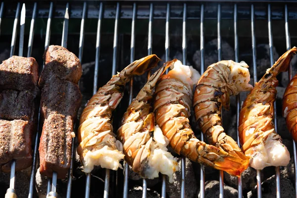Charcoal Grilled Fish Other Seafood — Stock Photo, Image