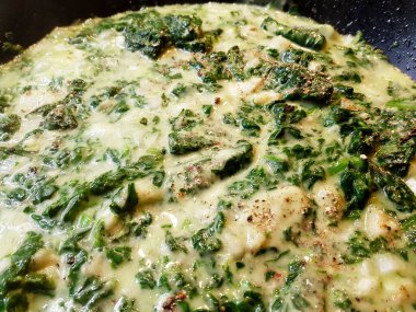 Ev bahçesinden taze yeşil ıspanak.