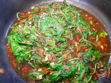 Ev bahçesinden taze yeşil ıspanak.