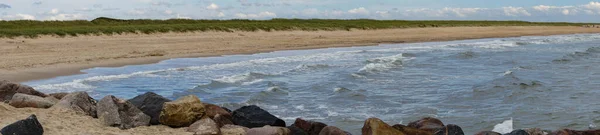 Impresje Niekończącej Się Plaży Północnym Morzu Blavand Dania — Zdjęcie stockowe