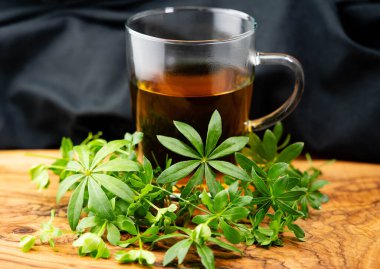 Ağaçkakan bitkisinin yaprakları Galium kokusu taze ve kurumuş