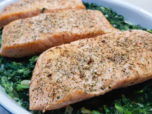 Fresh Salmon filet with herbs and spices