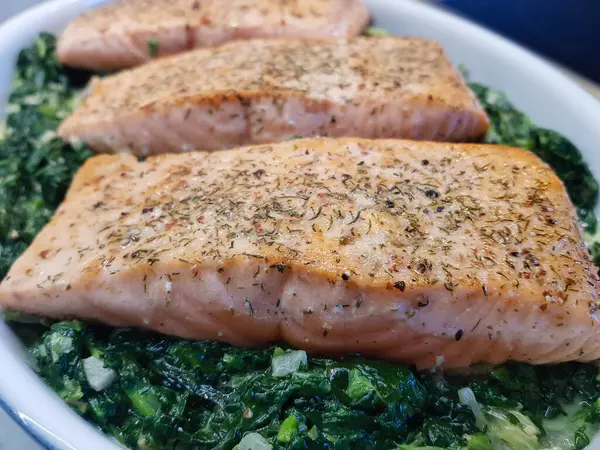 Fresh Salmon filet with herbs and spices