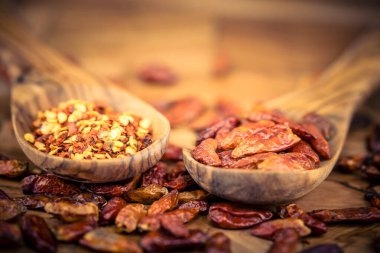 Baharatlı acılı chilli con carne için malzemeler.