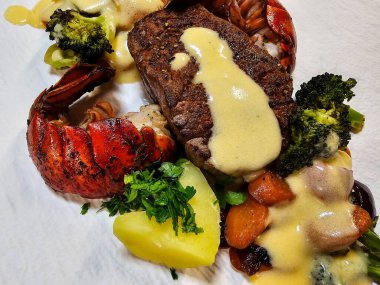 Biftek ve ıstakoz fileto.