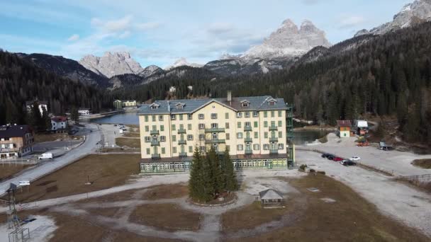 从Misurina湖看到Asma医院 Dolomites和Lavaredo — 图库视频影像