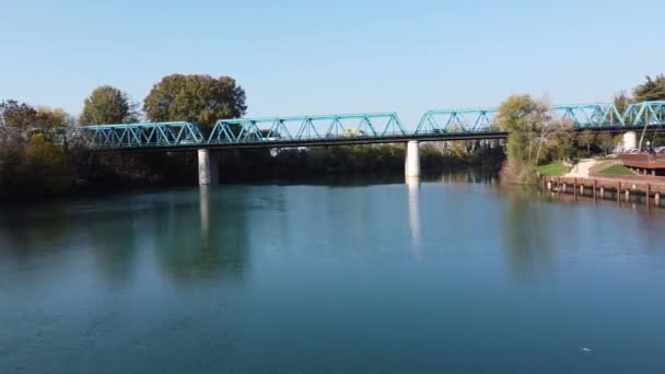 Luftaufnahme Der Vittoria Brücke San Don Piave Italien — Stockvideo